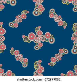 Abstract seamless pattern with randomly bright colored overlapping circles, dots. Abstract background with little circles for your business artwork.