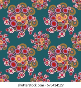 Abstract seamless pattern with randomly bright colored overlapping circles, dots. Abstract background with little circles for your business artwork.