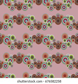 Abstract seamless pattern with randomly bright colored overlapping circles, dots. Abstract background with little circles for your business artwork.