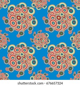 Abstract seamless pattern with randomly bright colored overlapping circles, dots. Abstract background with little circles for your business artwork.