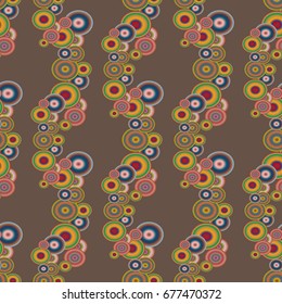 Abstract seamless pattern with randomly bright colored overlapping circles, dots. Abstract background with little circles for your business artwork.