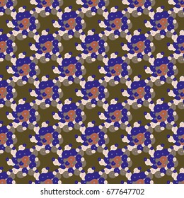 Abstract seamless pattern with randomly bright colored overlapping circles, dots. Abstract background with little circles for your business artwork.