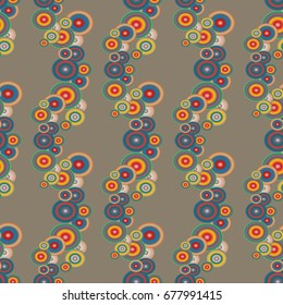 Abstract seamless pattern with randomly bright colored overlapping circles, dots. Abstract background with little circles for your business artwork.