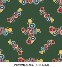 Abstract seamless pattern with randomly bright colored overlapping circles, dots. Abstract background with little circles for your business artwork.