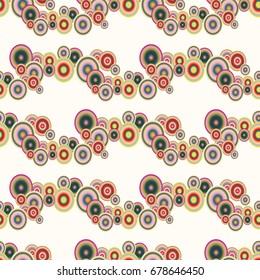 Abstract seamless pattern with randomly bright colored overlapping circles, dots. Abstract background with little circles for your business artwork.