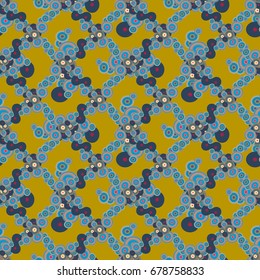 Abstract seamless pattern with randomly bright colored overlapping circles, dots. Abstract background with little circles for your artwork.