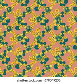 Abstract seamless pattern with randomly bright colored overlapping circles, dots. Abstract background with little circles for your artwork.
