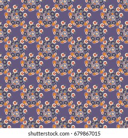 Abstract seamless pattern with randomly bright colored overlapping circles, dots. Abstract background with little circles for your business artwork.