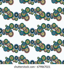 Abstract seamless pattern with randomly bright colored overlapping circles, dots. Abstract background with little circles for your business artwork.