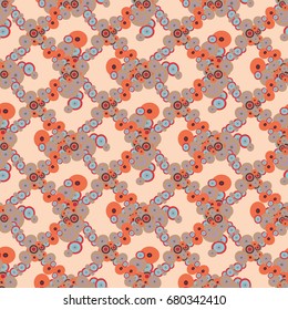 Abstract seamless pattern with randomly bright colored overlapping circles, dots. Abstract background with little circles for your artwork.