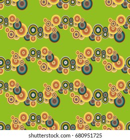 Abstract seamless pattern with randomly bright colored overlapping circles, dots. Abstract background with little circles for your business artwork.