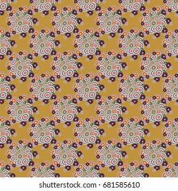 Abstract seamless pattern with randomly bright colored overlapping circles, dots. Abstract background with little circles for your business artwork.