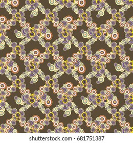 Abstract seamless pattern with randomly bright colored overlapping circles, dots. Abstract background with little circles for your artwork.