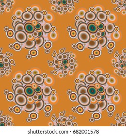 Abstract seamless pattern with randomly bright colored overlapping circles, dots. Abstract background with little circles for your business artwork.