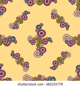 Abstract seamless pattern with randomly bright colored overlapping circles, dots. Abstract background with little circles for your business artwork.