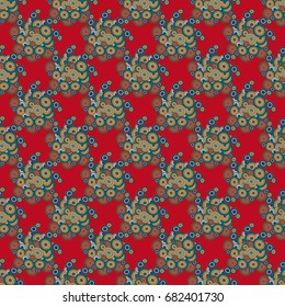 Abstract seamless pattern with randomly bright colored overlapping circles, dots. Abstract background with little circles for your business artwork.