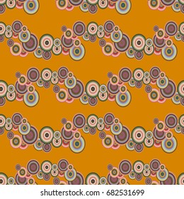 Abstract seamless pattern with randomly bright colored overlapping circles, dots. Abstract background with little circles for your business artwork.