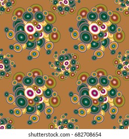 Abstract seamless pattern with randomly bright colored overlapping circles, dots. Abstract background with little circles for your business artwork.