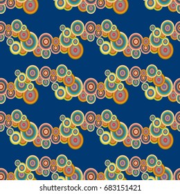 Abstract seamless pattern with randomly bright colored overlapping circles, dots. Abstract background with little circles for your business artwork.