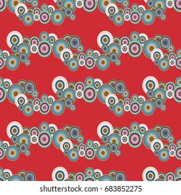Abstract seamless pattern with randomly bright colored overlapping circles, dots. Abstract background with little circles for your business artwork.