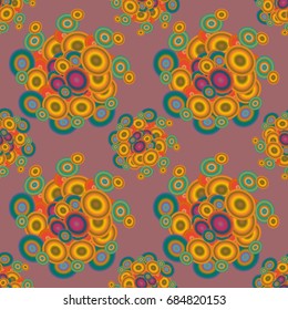 Abstract seamless pattern with randomly bright colored overlapping circles, dots. Abstract background with little circles for your business artwork.