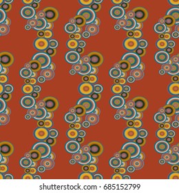 Abstract seamless pattern with randomly bright colored overlapping circles, dots. Abstract background with little circles for your business artwork.