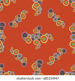 Abstract seamless pattern with randomly bright colored overlapping circles, dots. Abstract background with little circles for your business artwork.