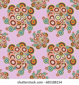 Abstract seamless pattern with randomly bright colored overlapping circles, dots. Abstract background with little circles for your business artwork.