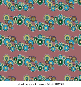 Abstract seamless pattern with randomly bright colored overlapping circles, dots. Abstract background with little circles for your business artwork.