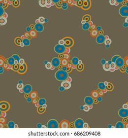 Abstract seamless pattern with randomly bright colored overlapping circles, dots. Abstract background with little circles for your business artwork.