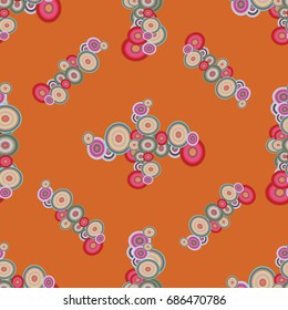 Abstract seamless pattern with randomly bright colored overlapping circles, dots. Abstract background with little circles for your business artwork.