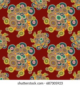 Abstract seamless pattern with randomly bright colored overlapping circles, dots. Abstract background with little circles for your business artwork.