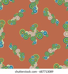 Abstract seamless pattern with randomly bright colored overlapping circles, dots. Abstract background with little circles for your business artwork.