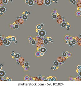 Abstract seamless pattern with randomly bright colored overlapping circles, dots. Abstract background with little circles for your business artwork.