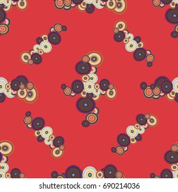 Abstract seamless pattern with randomly bright colored overlapping circles, dots. Abstract background with little circles for your business artwork.