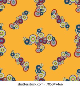 Abstract seamless pattern with randomly bright colored overlapping circles, dots. Abstract background with little circles for your business artwork.