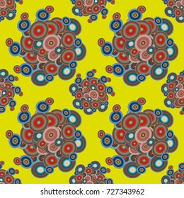Abstract seamless pattern with randomly bright colored overlapping circles, dots. Abstract background with little circles for your business artwork.