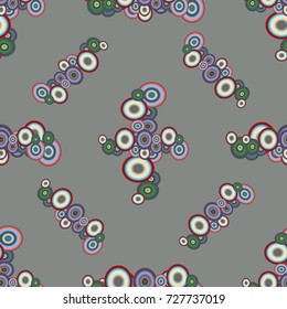 Abstract seamless pattern with randomly bright colored overlapping circles, dots. Abstract background with little circles for your business artwork.