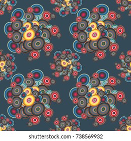 Abstract seamless pattern with randomly bright colored overlapping circles, dots. Abstract background with little circles for your business artwork.