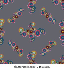 Abstract seamless pattern with randomly bright colored overlapping circles, dots. Abstract background with little circles for your business artwork.
