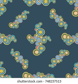 Abstract seamless pattern with randomly bright colored overlapping circles, dots. Abstract background with little circles for your business artwork.