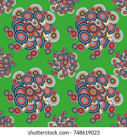 Abstract seamless pattern with randomly bright colored overlapping circles, dots. Abstract background with little circles for your business artwork.