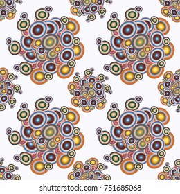 Abstract seamless pattern with randomly bright colored overlapping circles, dots. Abstract background with little circles for your business artwork.