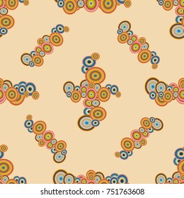 Abstract seamless pattern with randomly bright colored overlapping circles, dots. Abstract background with little circles for your business artwork.