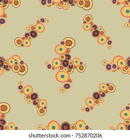 Abstract seamless pattern with randomly bright colored overlapping circles, dots. Abstract background with little circles for your business artwork.