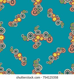 Abstract seamless pattern with randomly bright colored overlapping circles, dots. Abstract background with little circles for your business artwork.