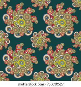 Abstract seamless pattern with randomly bright colored overlapping circles, dots. Abstract background with little circles for your business artwork.
