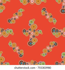 Abstract seamless pattern with randomly bright colored overlapping circles, dots. Abstract background with little circles for your business artwork.