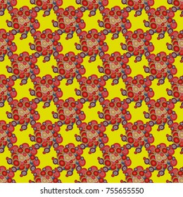 Abstract seamless pattern with randomly bright colored overlapping circles, dots. Abstract background with little circles for your business artwork.