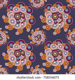Abstract seamless pattern with randomly bright colored overlapping circles, dots. Abstract background with little circles for your business artwork.